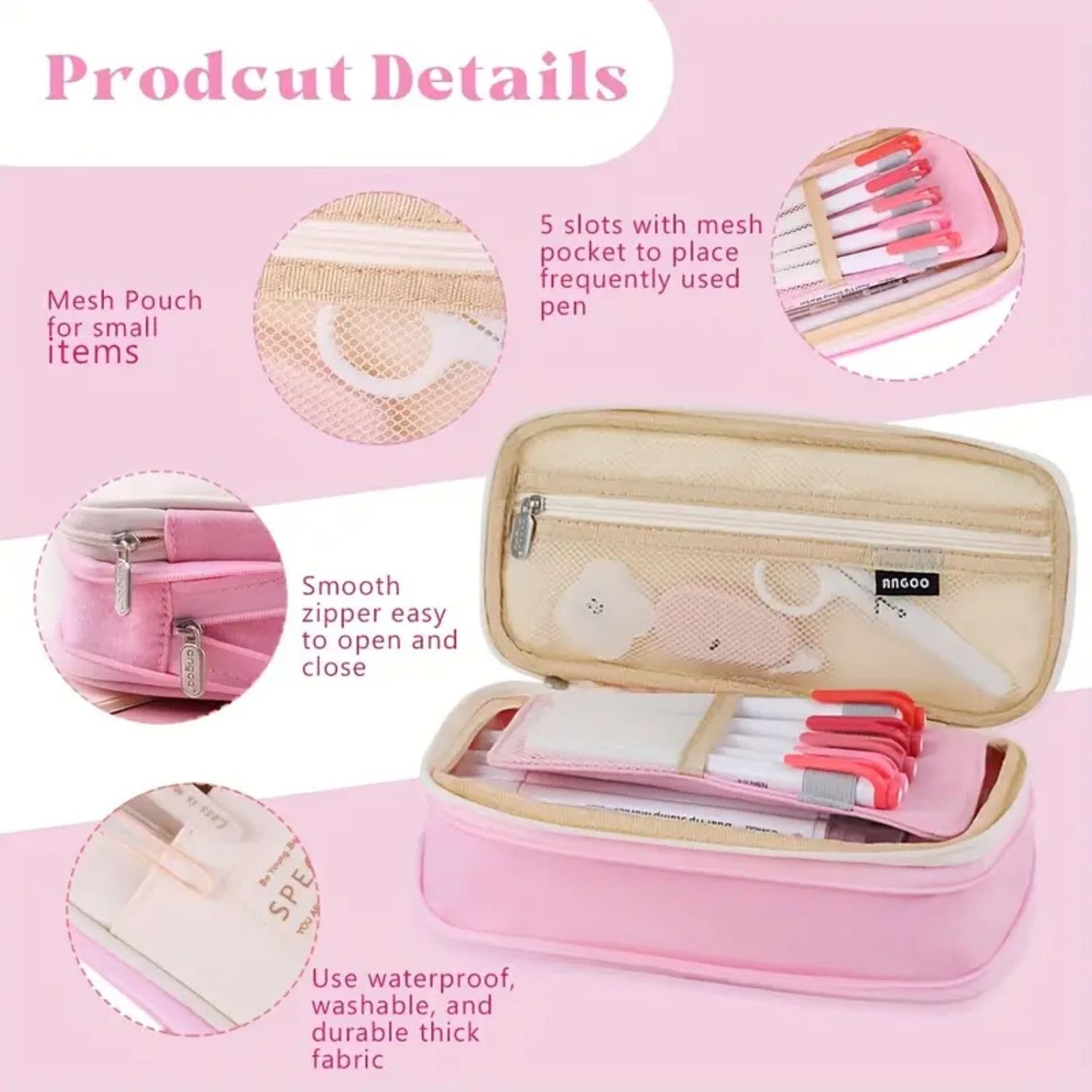 Large Capacity Polyester Pencil Poch