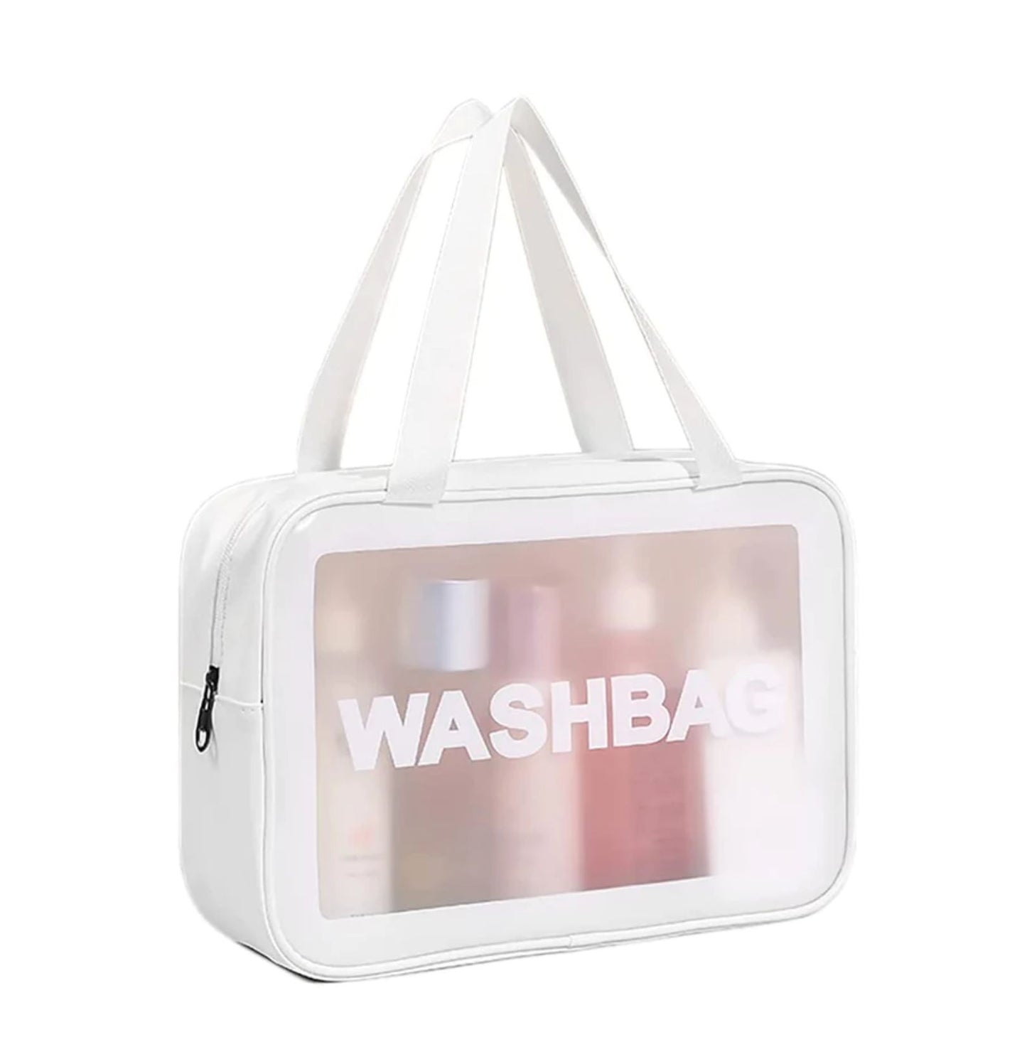 Large Transparent Handheld Zipper Makeup Bag