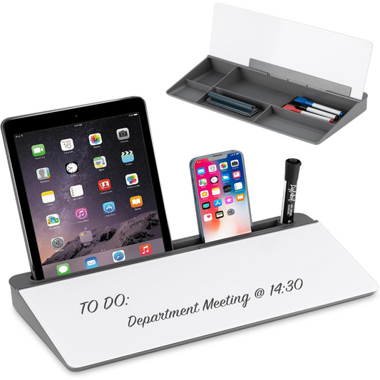 Desk Glass Whiteboard with Phone Holder