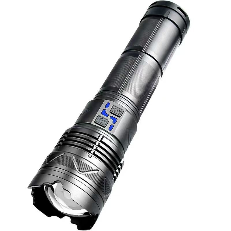 Rechargeable LED Tactical Flashlight 1000+ Lumens | Type-C Zoomable Aluminum Alloy Torch IP65 Waterproof