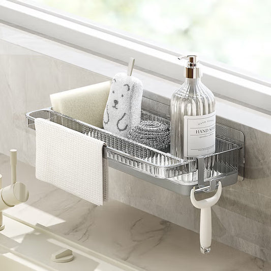 Wall Mounted Plastic Bathroom Shelf Storage Rack