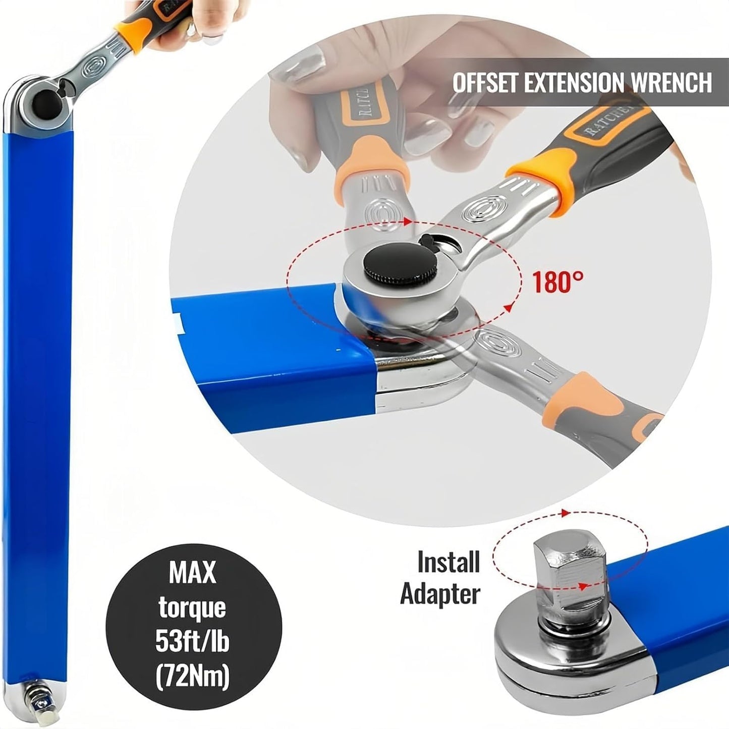 15-Inch Zero Degree Offset Extension Wrench
