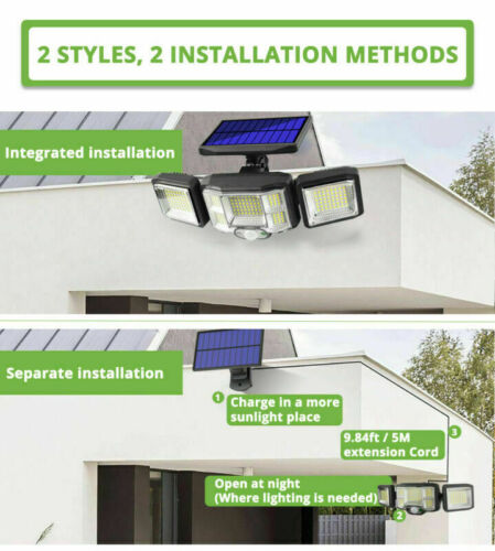 192 SMD LED 3 Heads Motion Sensor Solar Light