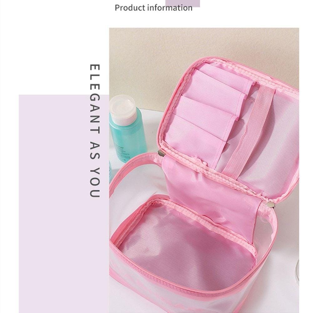 Letter Graphic Transparent Makeup Bag